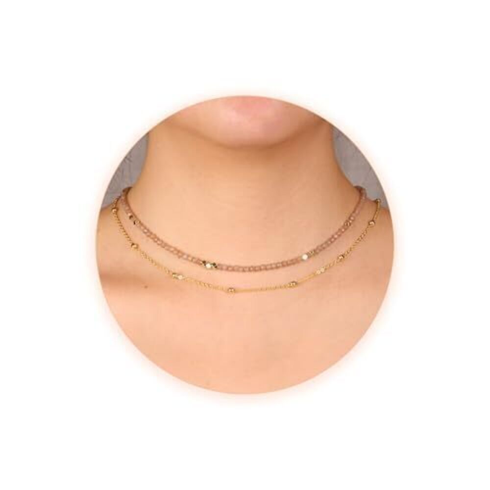 4494 Sunstone Beaded Necklaces Handmade Healing Crystal Birthstone Necklace